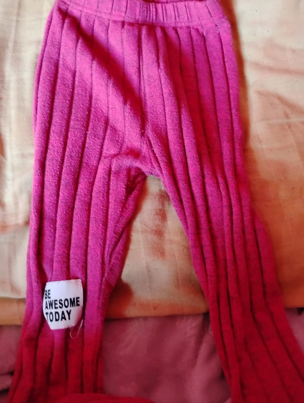 Kids Hot pink Ribbed Matching Set - Temu - Picture 2 of 3
